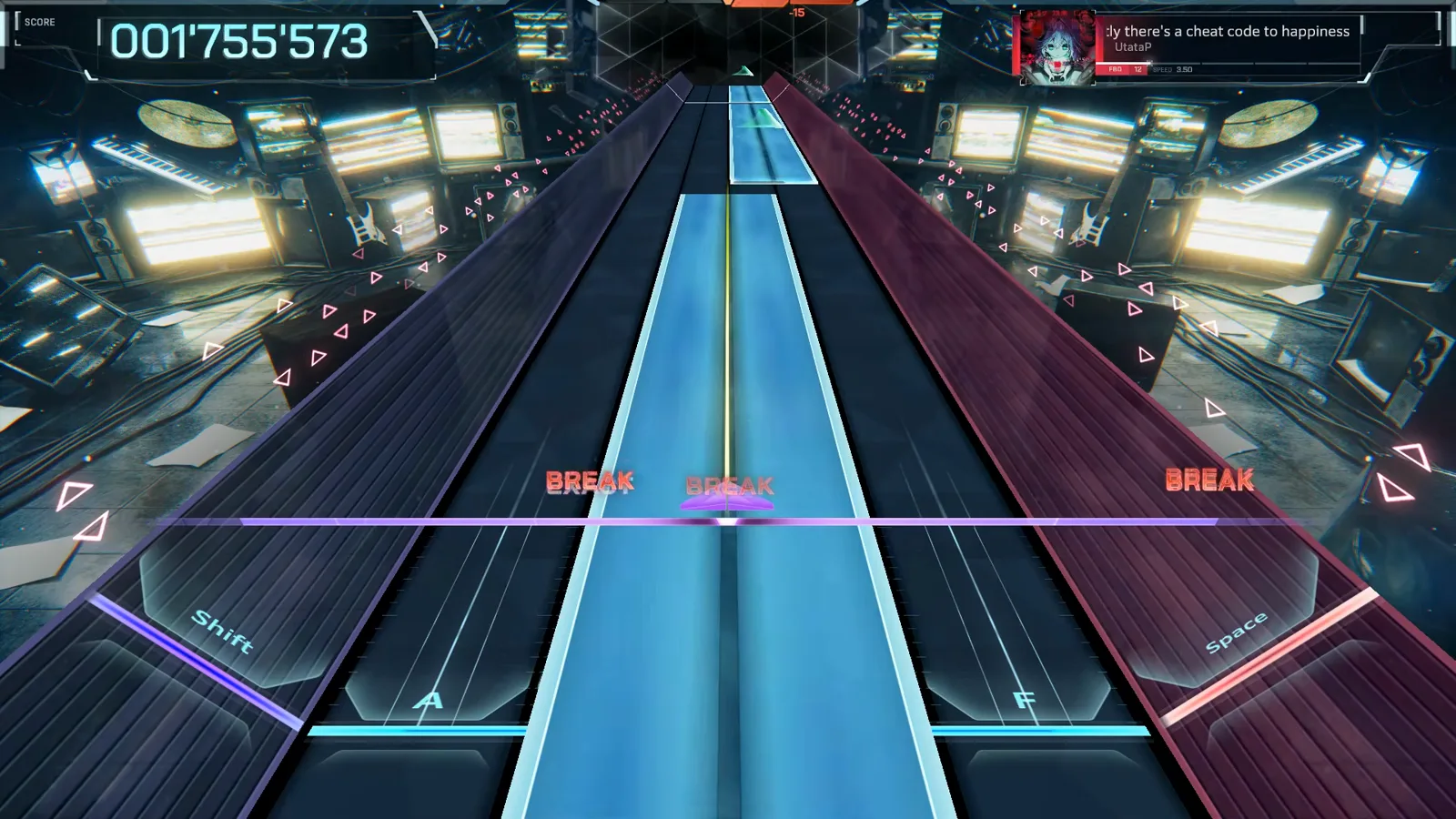 In Falsus Apparently FBD 12 sends its first full-length cyan hold beam down the S and D lanes past 001'755'573
