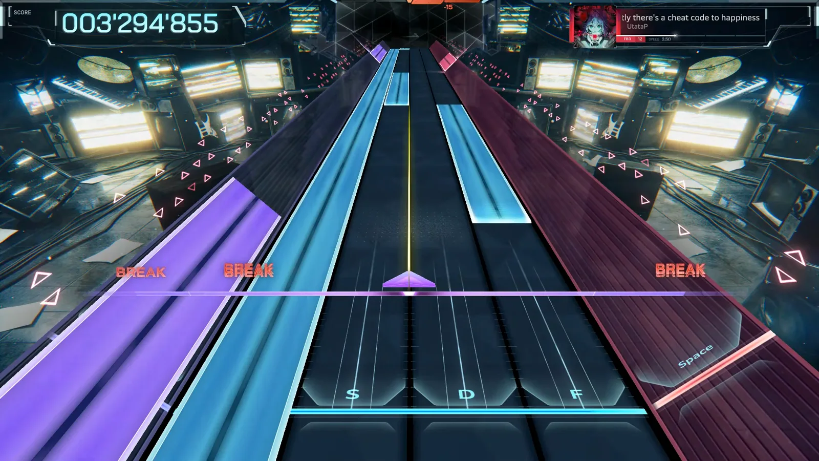In Falsus Apparently FBD 12 stacks a violet slab against cyan beams in the first chorus squeeze at 003'294'855
