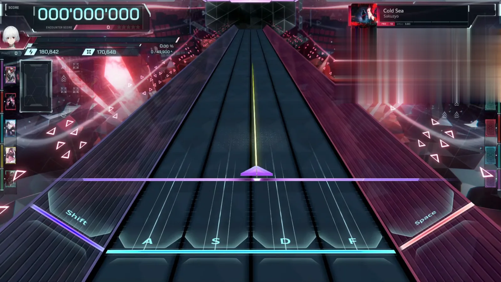 Empty In Falsus highway before Cold Sea FBD 13: the panel reads FBD 13 at SPEED 3.80, score 000'000'000