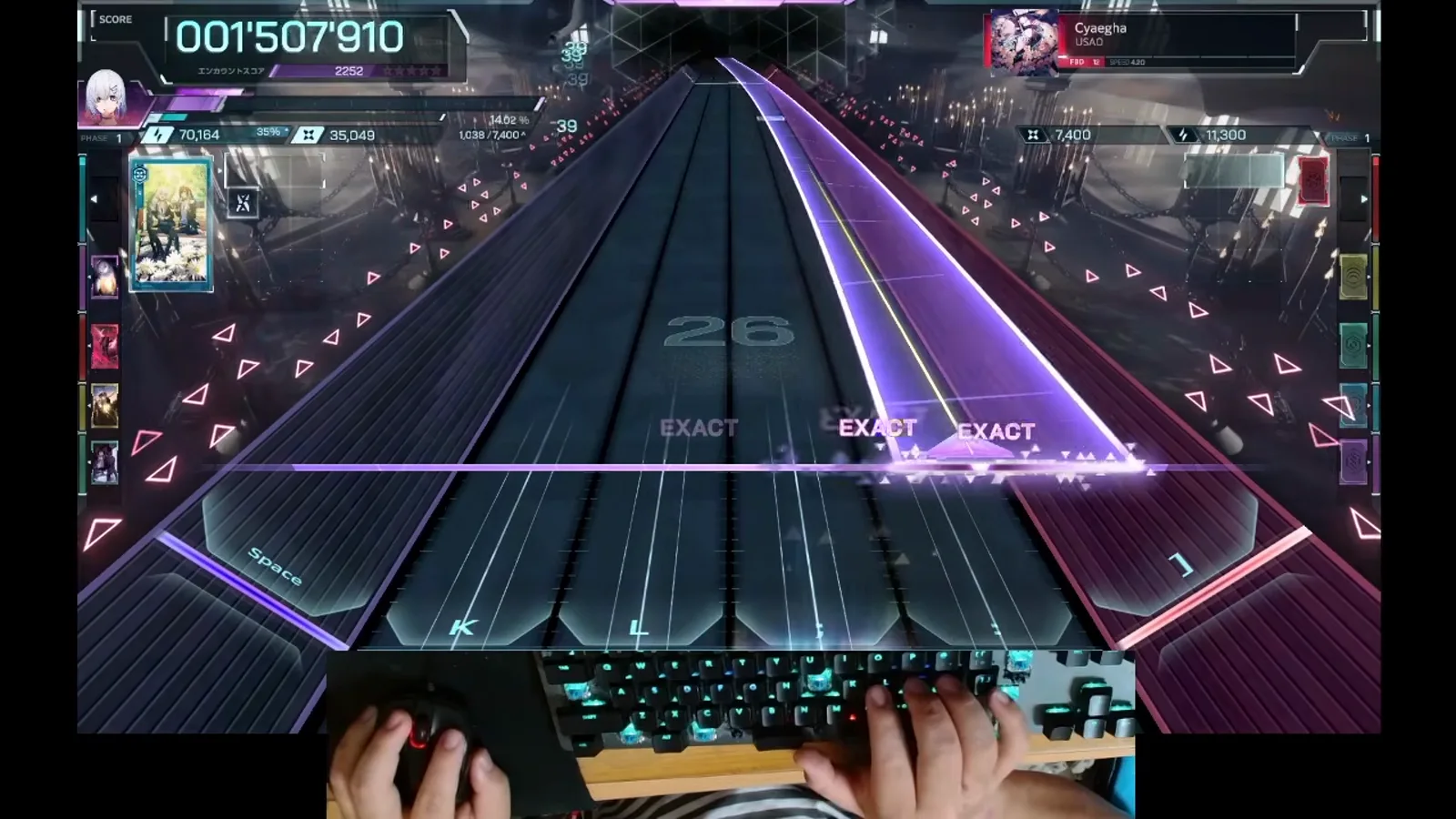 Cyaegha's FBD 12 opening in In Falsus pairs keyboard taps with purple field notes that keep the mouse tracking from the first bar
