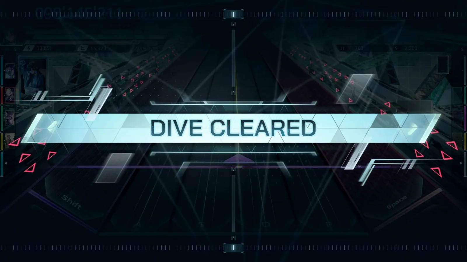 In Falsus FBD 12 DIVE CLEARED banner with the dive counter frozen at 098'145'211 on the darkened highway