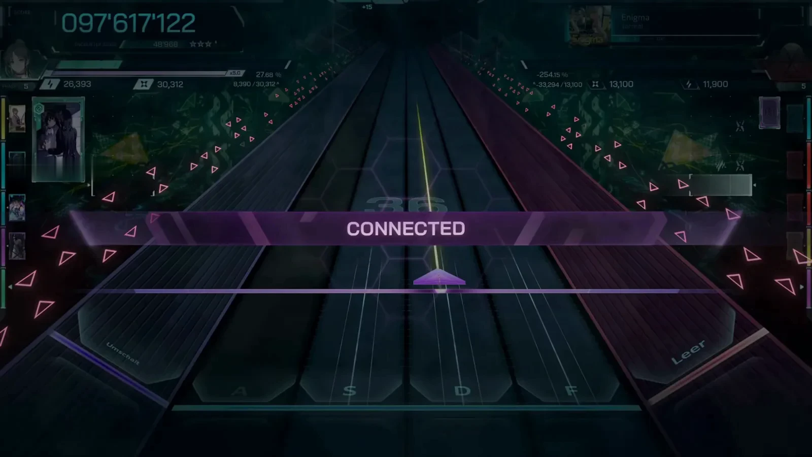 CONNECTED banner over the final counter 097'617'122 at the end of Enigma EVO 7 in In Falsus