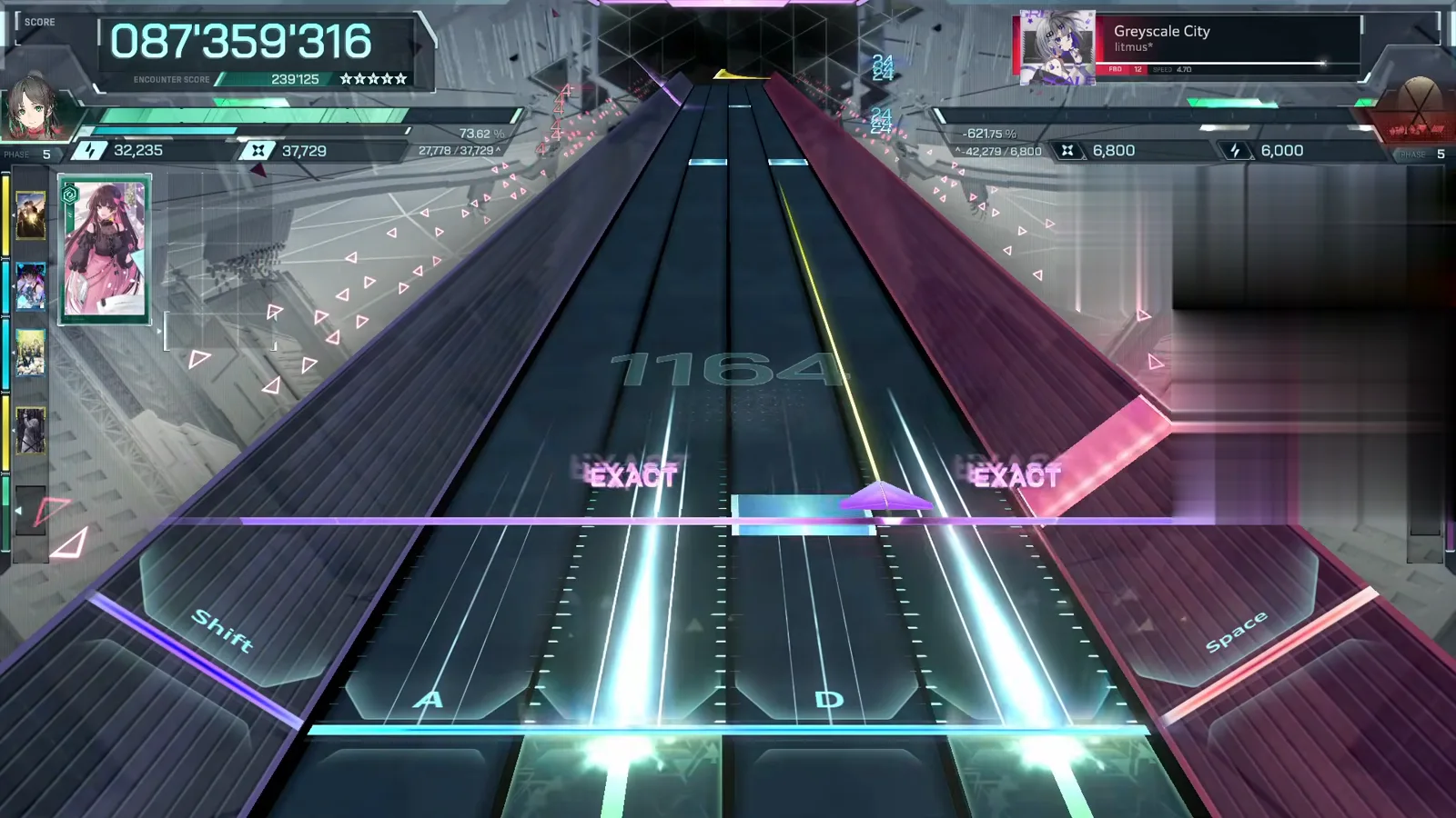In Falsus Greyscale City FBD 12 cyan hold slabs on the D lane at 087'359'316 entering PHASE 5 at watermark 1164