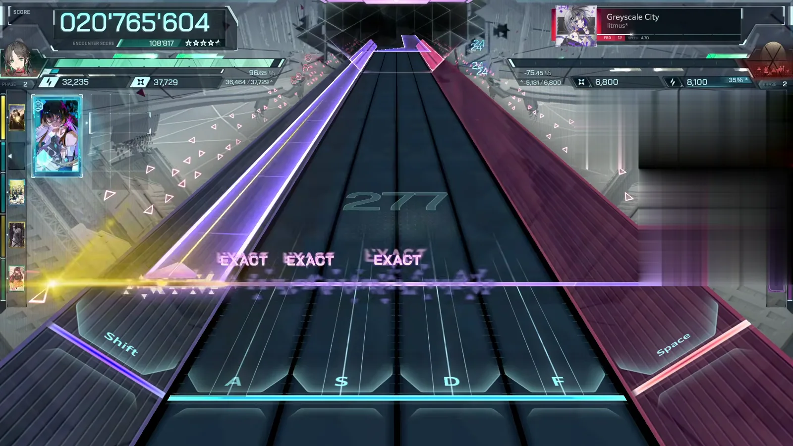 In Falsus Greyscale City FBD 12 violet beam over a gold underline at 020'765'604, four of five encounter stars lit