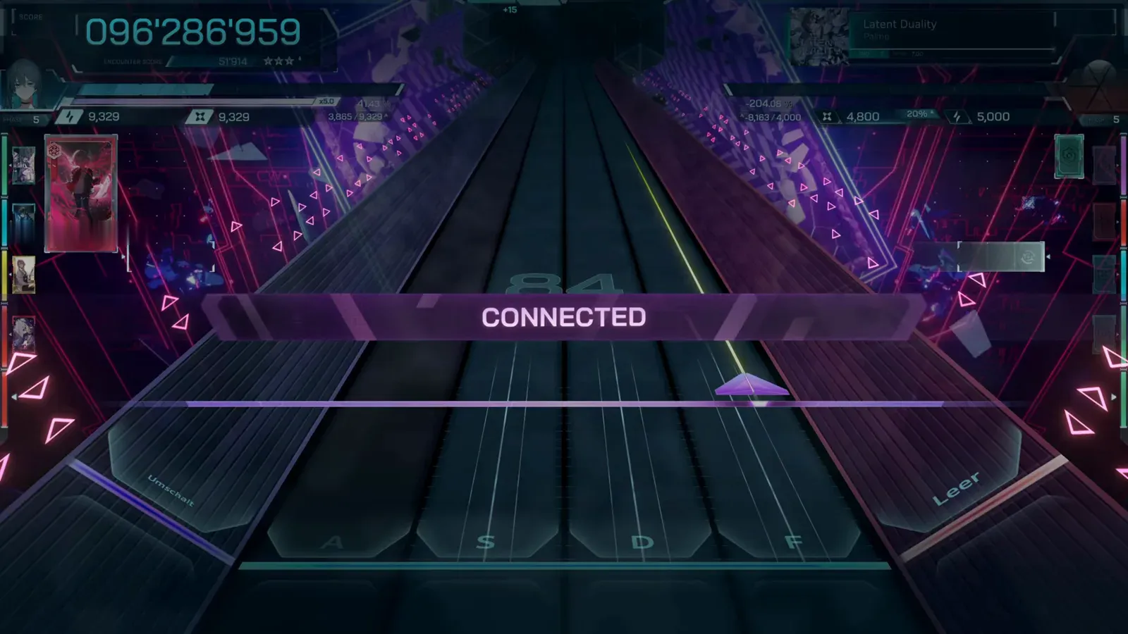 CONNECTED, counter settled CONNECTED banner over the final counter 096'286'959 at the end of Latent Duality EVO 7 in In Falsus