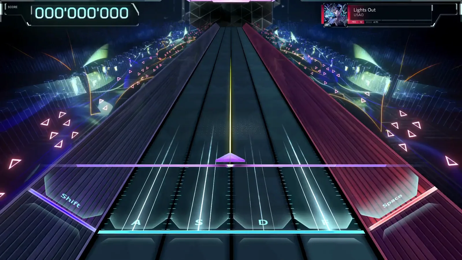 In Falsus REFLECT loadout listing the five encounter cards for a Lights Out ULT dive, score parked at 000'000'000