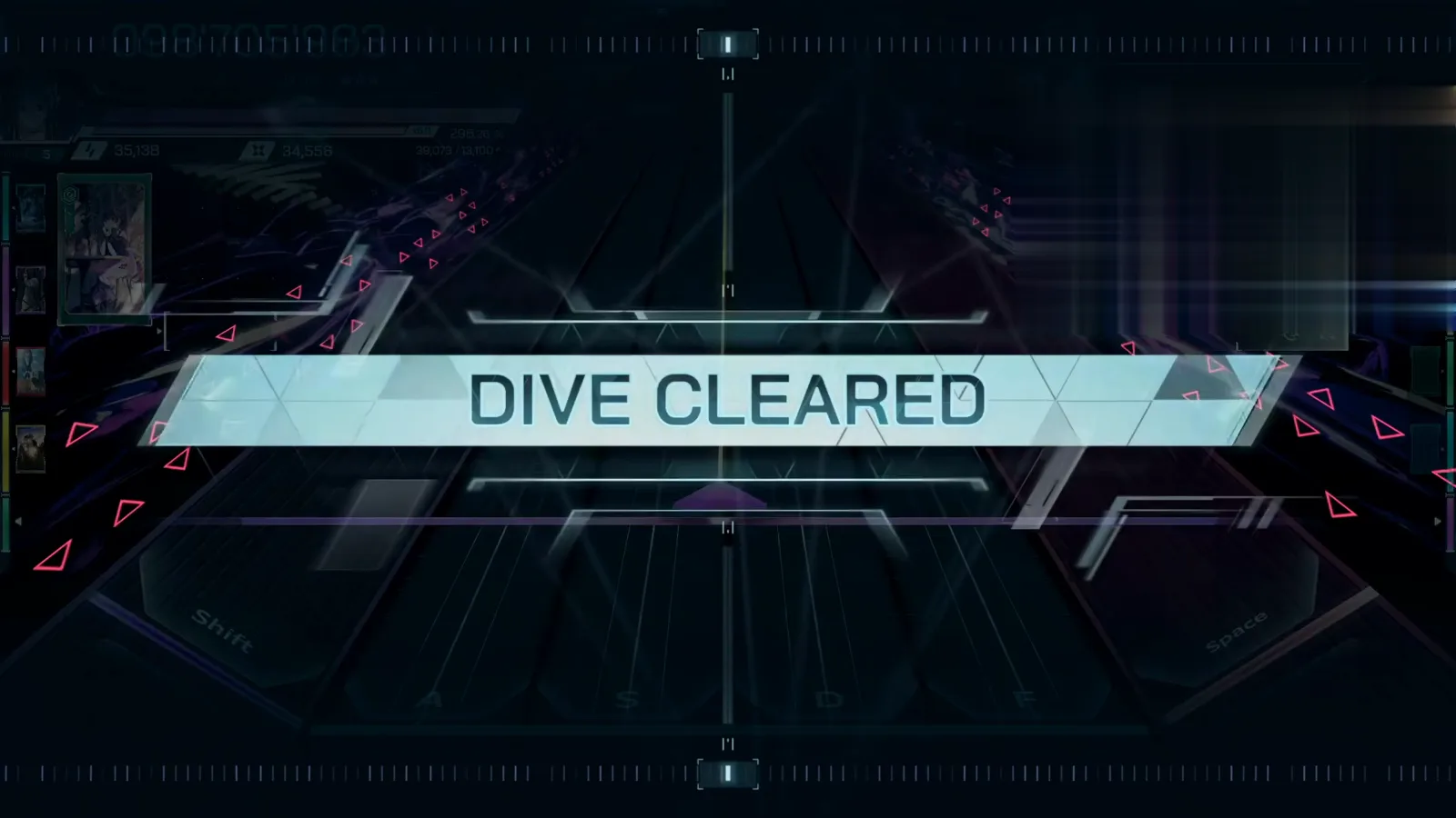The DIVE CLEARED banner DIVE CLEARED falls over the darkened Minerva FBD 11 highway in In Falsus, the freeze holding 098'705'983