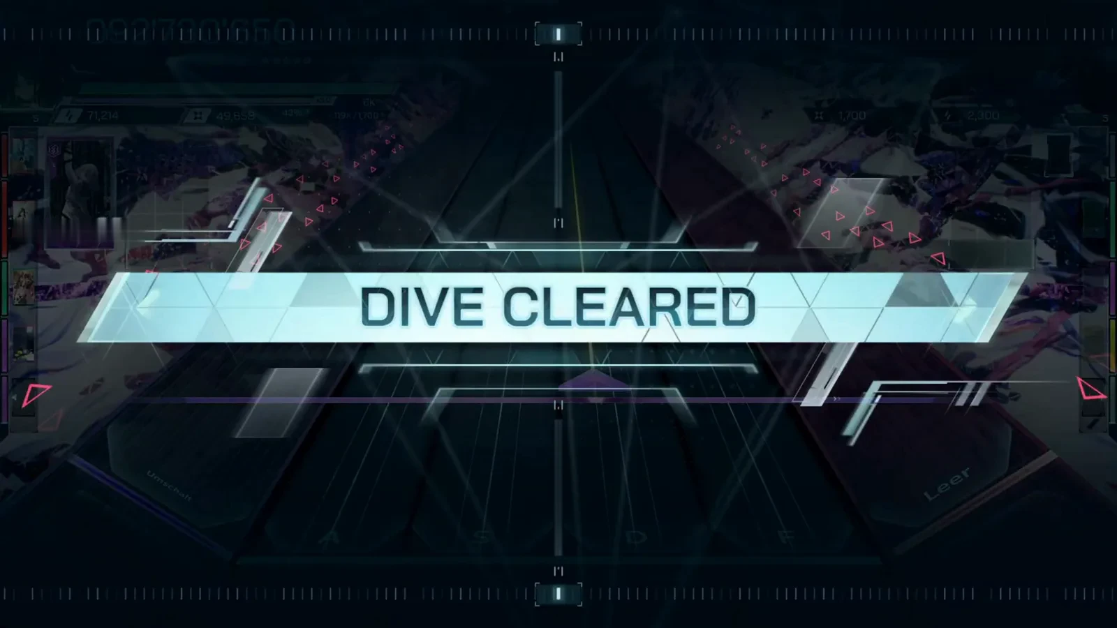 DIVE CLEARED In Falsus My Deadly Sins DIVE CLEARED banner stretching over the darkened ULT 9 highway with the HUD score frozen at 092'730'850