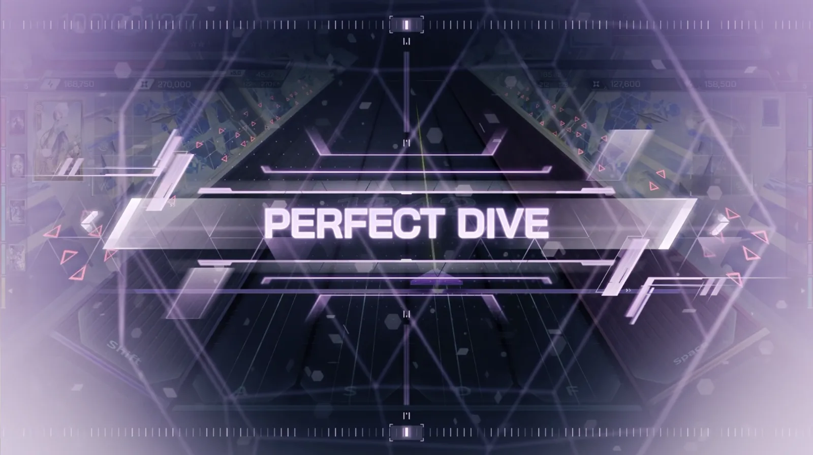 PERFECT DIVE PERFECT DIVE banner over the hex void confirming an all-EXACT run of Ordirehv FBD 10 in In Falsus