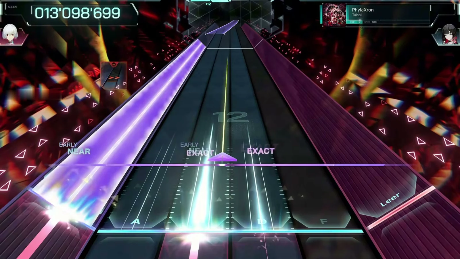 EARLY NEAR tag posting beside twin EXACTs on the PhylaXron EVO 9 chart in In Falsus with the combo at 12