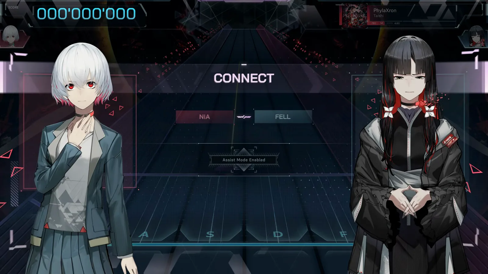 CONNECT, NIA vs FELL In Falsus CONNECT overlay before PhylaXron FBD 14 pairing NIA against FELL with the Assist Mode Enabled plate between them and the highway at 000'000'000 behind