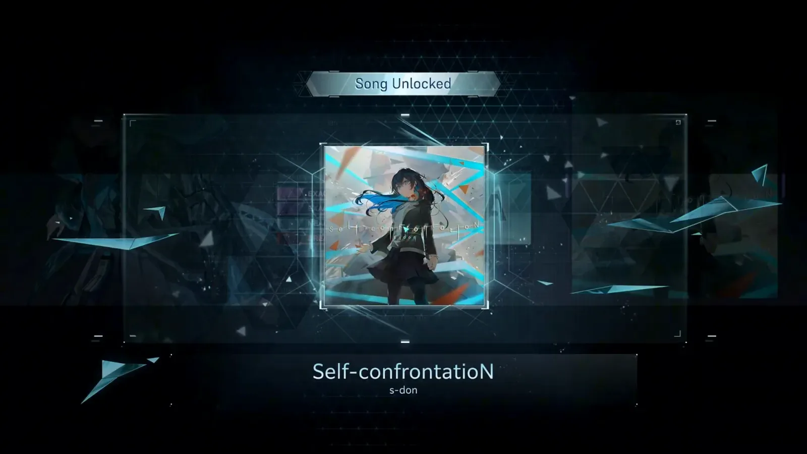 Song Unlocked — target unstated In Falsus Song Unlocked banner over the Self-confrontatioN jacket in the gallery at the end of TrappyTheDemon's ULT 10 capture