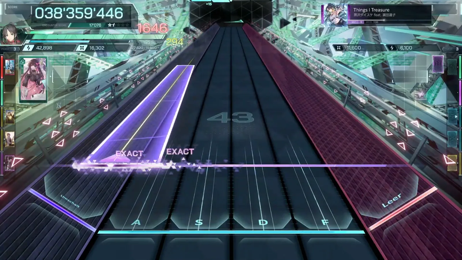 The center hold wedge Things I Treasure ULTIMATE 9 center hold wedge in In Falsus with EXACT EXACT at its base and the combo ghost reading 43 at 038'359'446