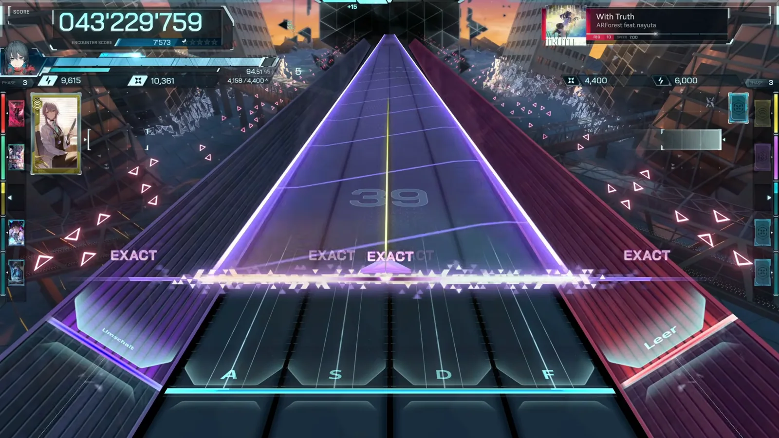 The full-width pyramid The full-width violet pyramid spans every lane in In Falsus With Truth FBD 10, watermark 39, 043'229'759