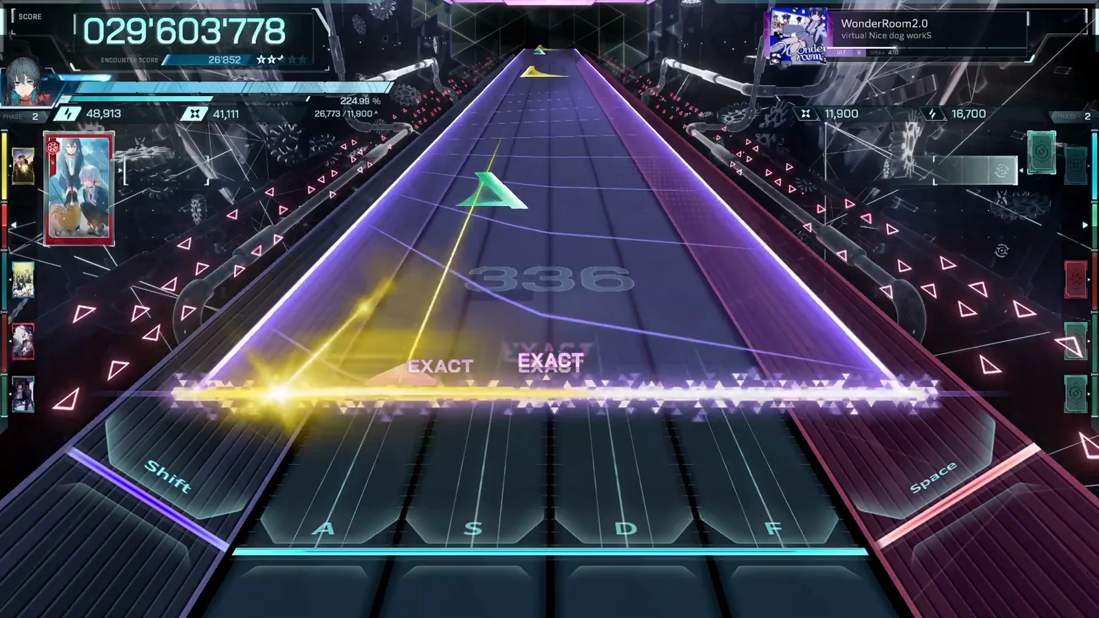 Full-highway wedge In Falsus WonderRoom2.0 ULT 9 full-highway violet wedge with gold field cells riding underneath at 029'603'778
