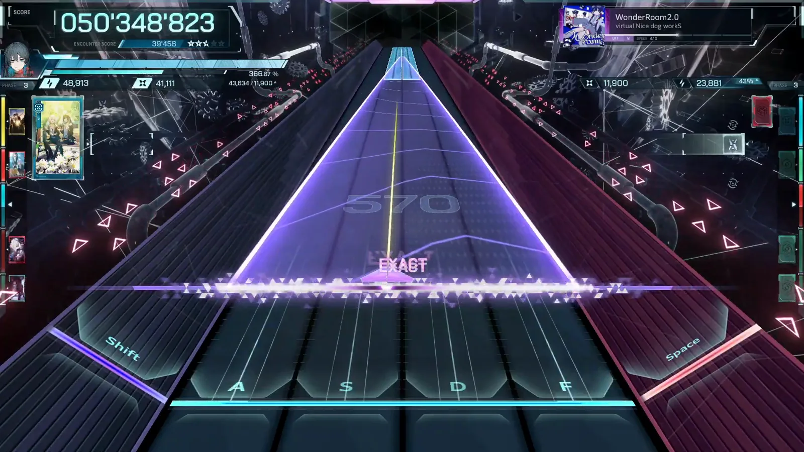 Full-width panel In Falsus WonderRoom2.0 ULT 9 full-width translucent panel washing the highway with EXACT pairs at 050'348'823