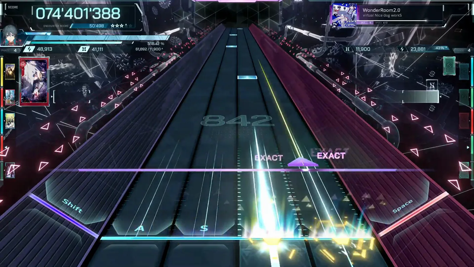 Late burst chains In Falsus WonderRoom2.0 ULT 9 late gold burst chains against crossing beams past 074'401'388