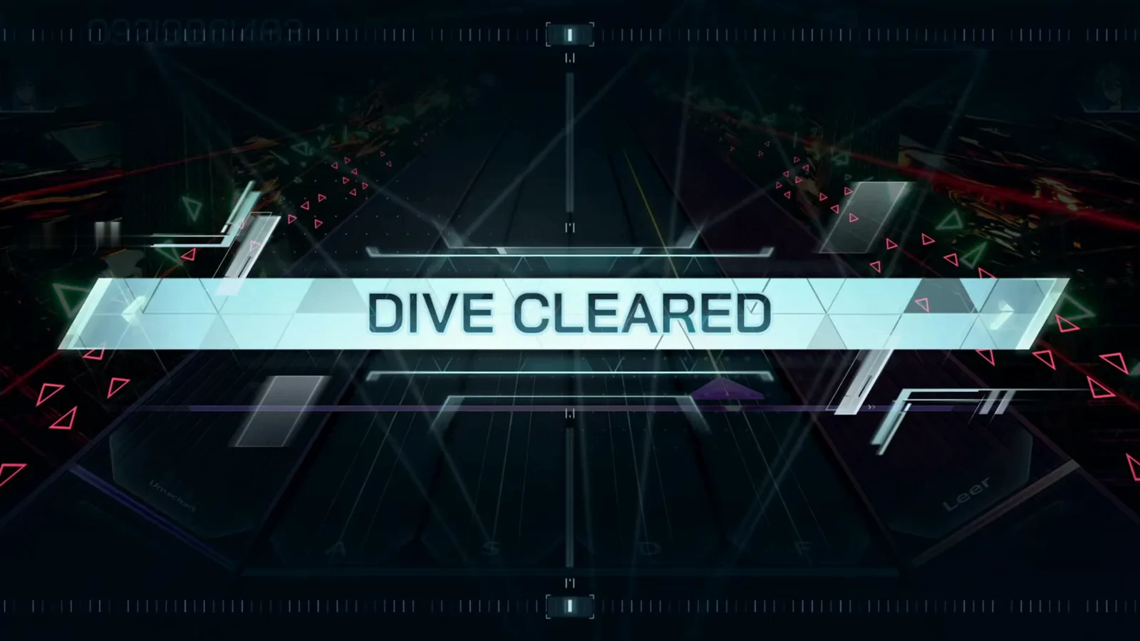 In Falsus Zetta ULT 10 초견 실기를 닫는 DIVE CLEARED 배너. 첫 플레이, 재시도 없음
